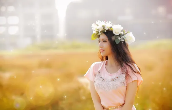 Girl, background, Asian