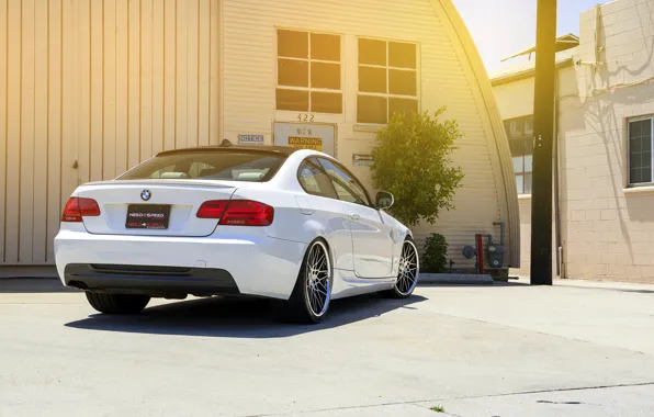 BMW, white, E92, 328i, MRR Wheels, rearside