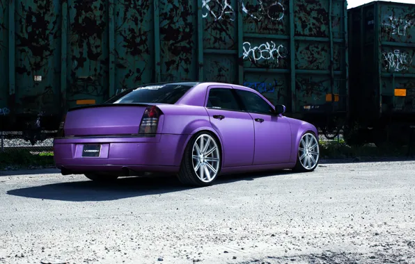 Chrysler, wheels, 300, vossen, purple, rearside