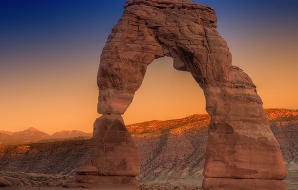 Picture USA, rock, sky, landscape, nature, sunset, mountains, Utah