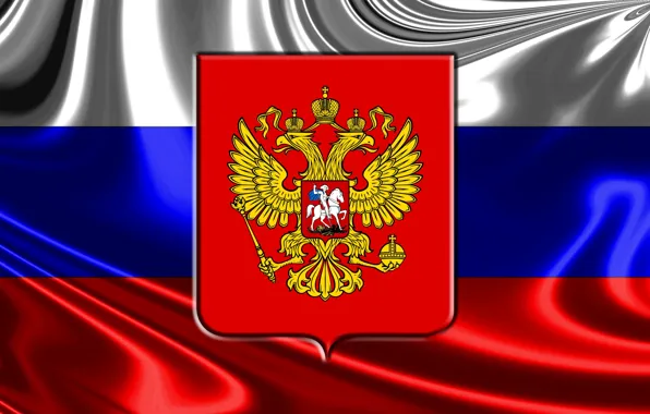 Red, Blue, White, Flag, Coat of arms, Russia, St. George, Banner