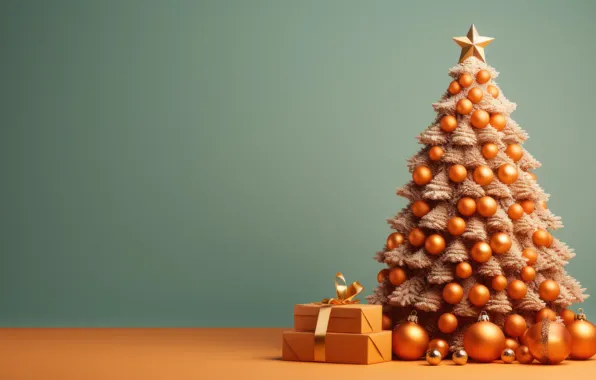 Balls, Christmas, New year, herringbone, Christmas tree, AI art, neural network