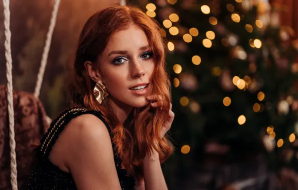 Look, girl, face, red, redhead, Albina Ponomareva