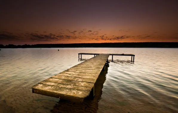 Lake, the evening, the bridge, nasty