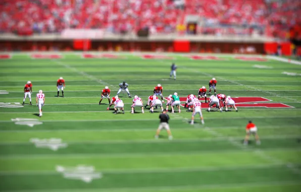 Picture football, the game, American, tilt shift, stadium