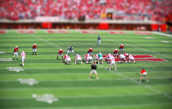 Football, the game, American, tilt shift, stadium