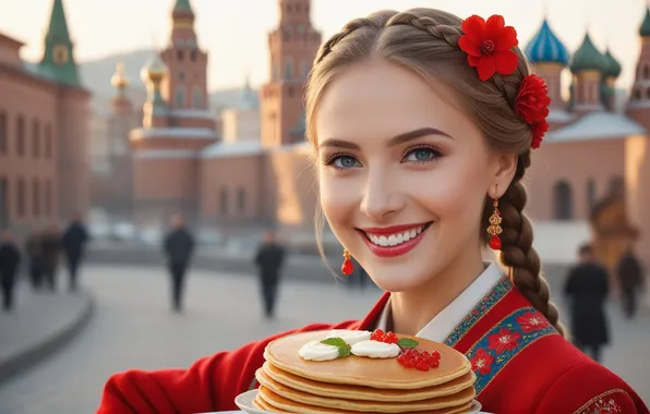 Girl, holiday, pancakes, carnival