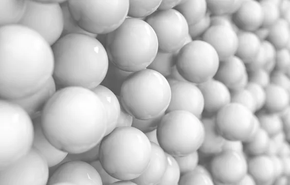 Balls, graphics, black and white, render