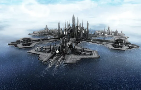 The city, the ocean, Stargate, atlantis, stargate, Atlantis