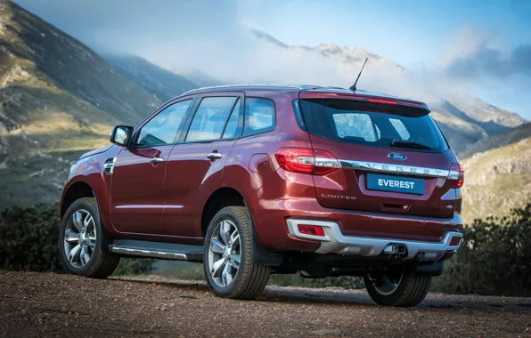 Picture clouds, mountains, Ford, Everest, Limited, 4WD, 2015