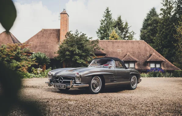 Picture Mercedes-Benz, vintage, beauty, 1957, 300SL, Mercedes-Benz 300 SL Roadster