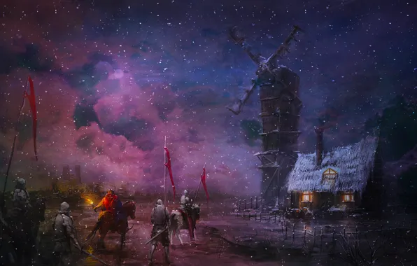 Castle, magic, warrior, magic, monolith, army, castle, warrior