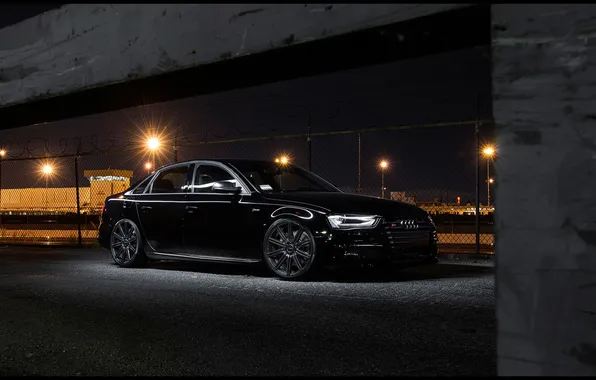 Picture asphalt, night, darkness, Audi, audi, xenon, sport, lights