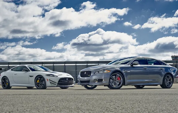 The sky, coupe, Jaguar, sedan, the front, XKR-S, XJR
