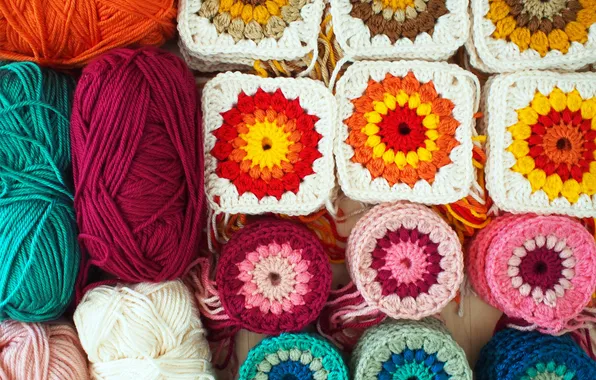 Patterns, colored, yarn, binding