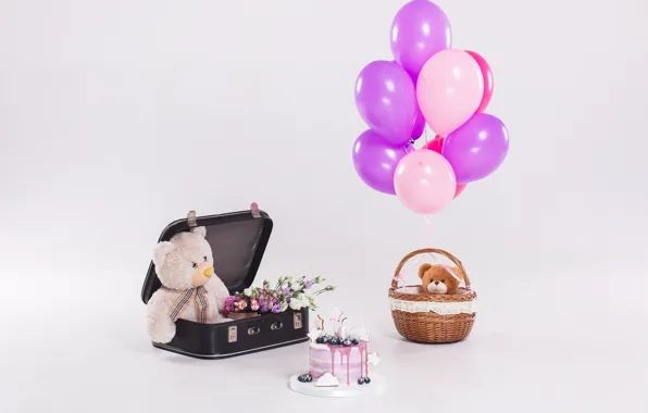 Picture holiday, toys, cake, Baby, cake, bear, teddy, child