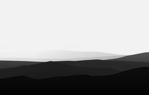 Picture wave, white, mountains, mood, black