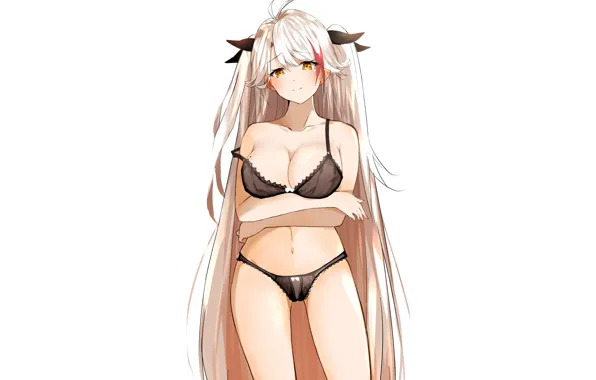Girl, sexy, lingerie, pantsu, bra, cleavage, panties, long hair