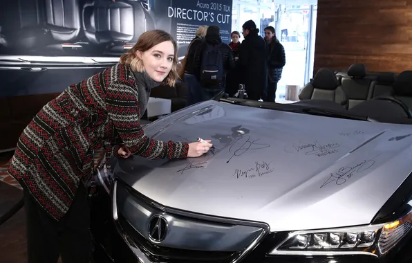 Picture auto, autograph, Saoirse Ronan, 2015, Acura Studio, Park City