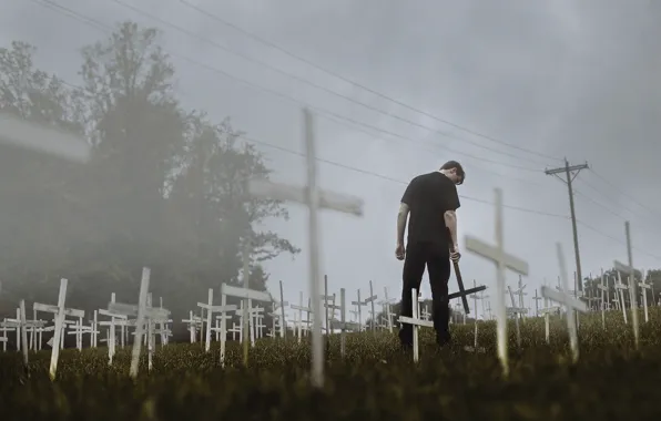 Crosses, people, the situation