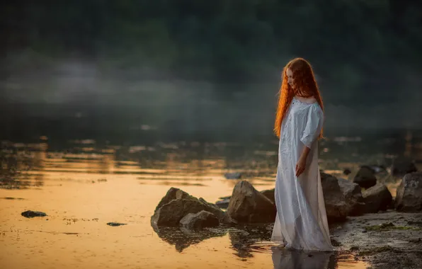 POND, MOOD, NIGHTIE, REDHEAD, photographer Yulia Taratynova
