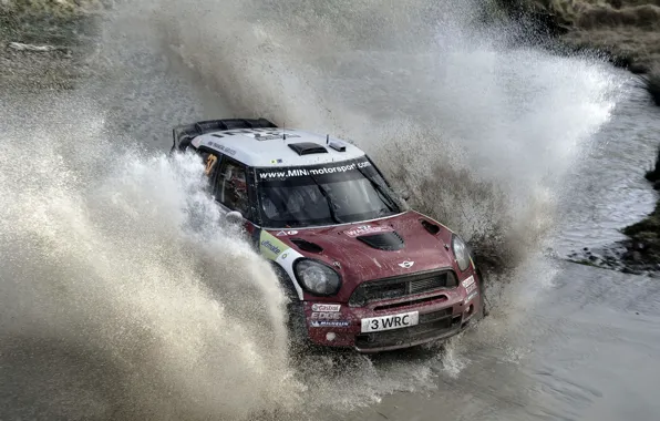 Water, Mini, Puddle, Squirt, wrc, Rally, Mini Cooper, Dani Sordssso