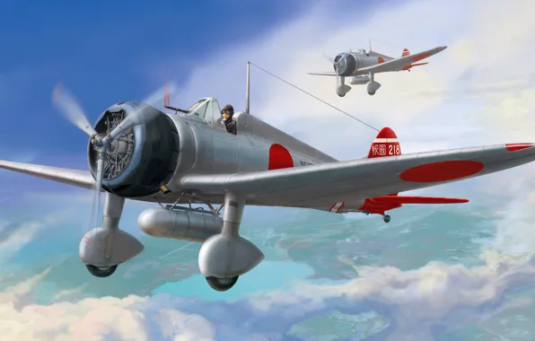 Japan, Fighter, Mitsubishi, Deck-based aircraft, A5M, A5M2