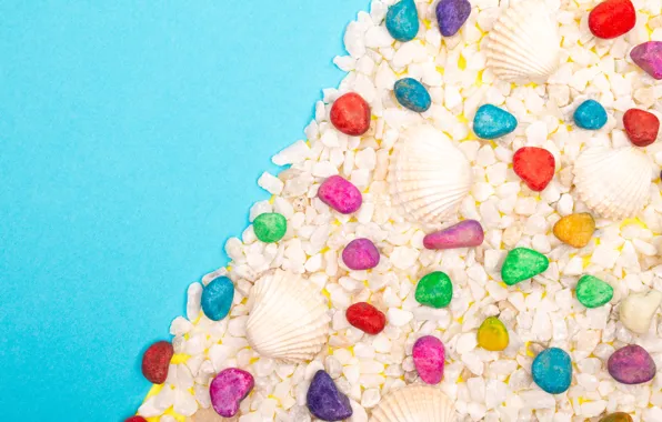 Background, blue, color, texture, shell, colorful, items, the nautical theme