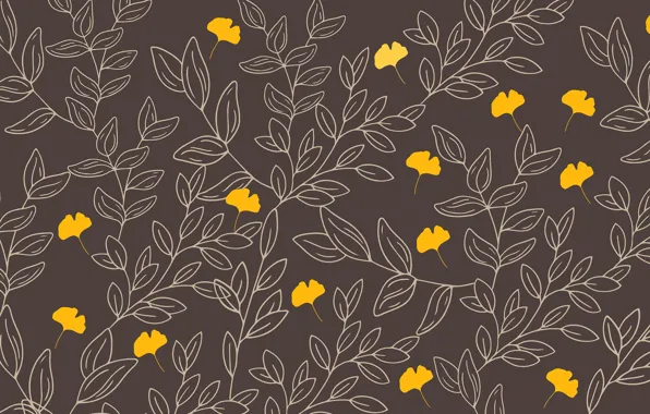 Autumn, leaves, background, pattern, texture, yellow, brown, ornament
