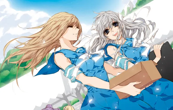 Picture girl, smile, the wind, box, tape, form