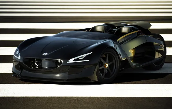 Road, auto, strips, sports car, peugeot ex1 concept