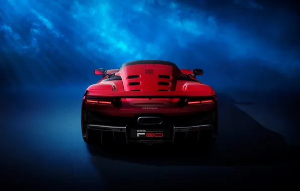 Supercar, Rear view, Rear, 2025, Italy Car, V6 Engine, Red & Black, Twin Turbo Hybrid