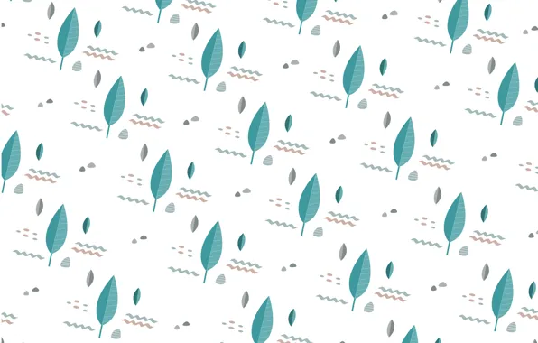 White, background, leaves