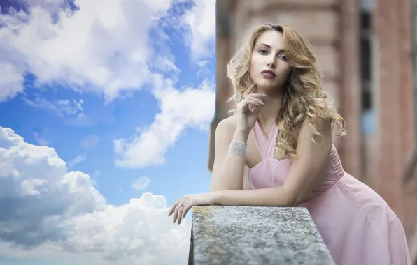 The sky, face, model, hair, dress, Deborah