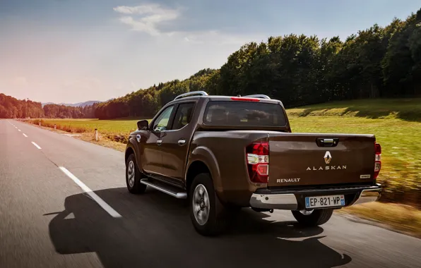 Markup, shadow, Renault, brown, rear view, pickup, 4x4, 2017