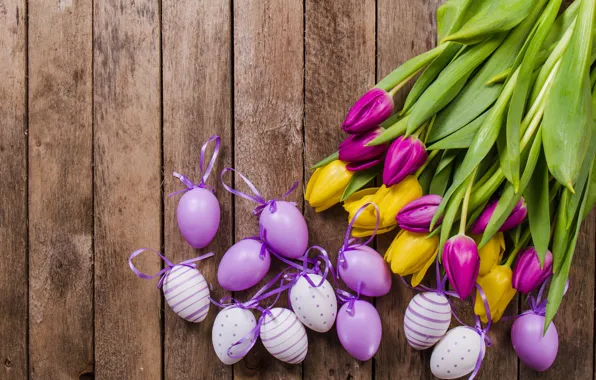 Picture flowers, tulips, tulips, decor, eggs, easter, table