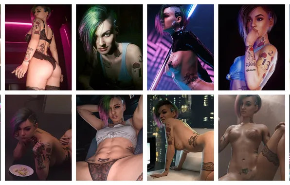 Female, Cyberpunk 2077, sexy chick, Game art, Judy Alvarez, Judy Alvarez, tattoo girl, the girl …