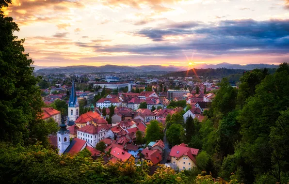 Roof, the city, view, home, Slovenia, Ljubljana
