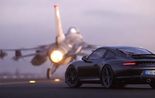 Rendering, 911, Porsche, rear view, F-16, 2018, CGI, Carrera T