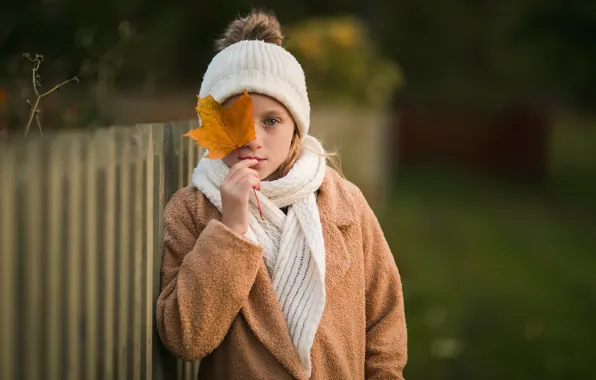 Autumn, sheet, girl