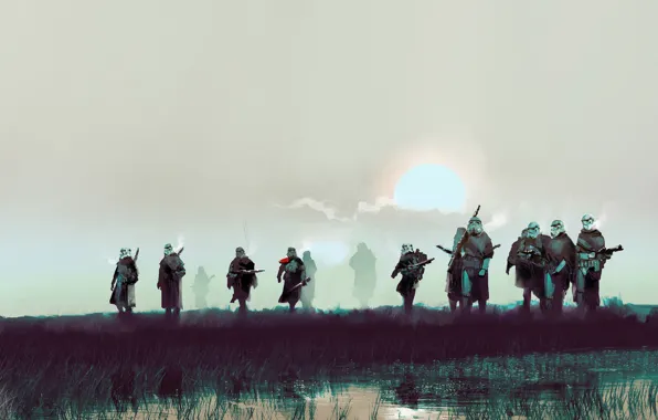 Star Wars, Art, Concept Art, Fan Art, Stormtroopers, Stormtrooper, Science Fiction, The Patrol