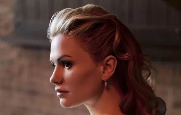Girl, face, portrait, actress, profile, Anna Paquin, true blood, Anna paquin