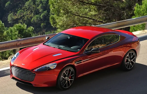 Road, red, Aston Martin, car, Fast S