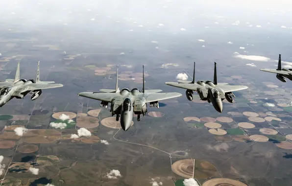 The fourth generation, American double fighter-bomber, F-15C, superiority in the air, F-15EX Advanced Eagle, Single …