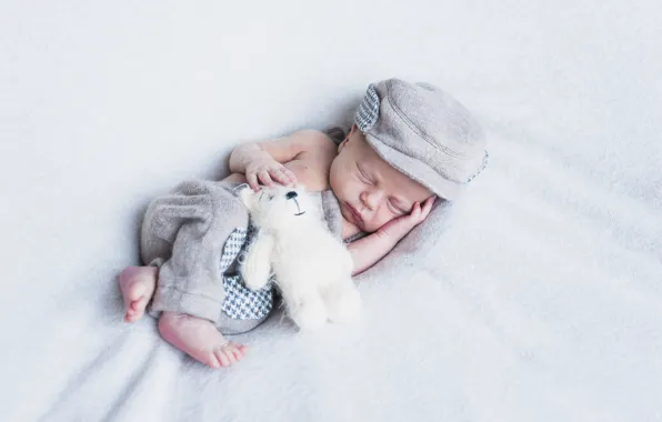 Toy, boy, bear, sleeping, baby, baby