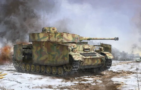 Picture art, tank, WW II, Pz.Kpfw.IV Ausf.G MidLate