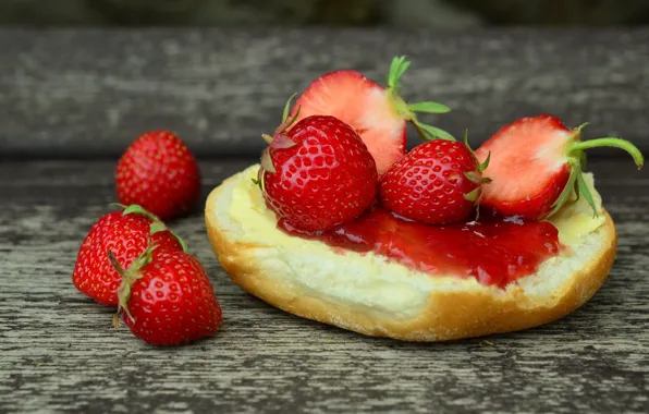 Food, strawberry, sandwich, sweet, delicious