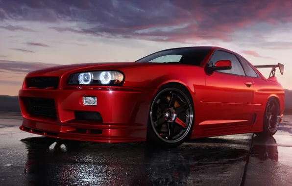 The sky, red, red, skyline, r34, styling