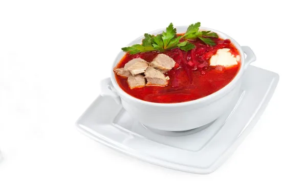 Picture food, soup, meat, vegetables, parsley, lunch, soup, sour cream