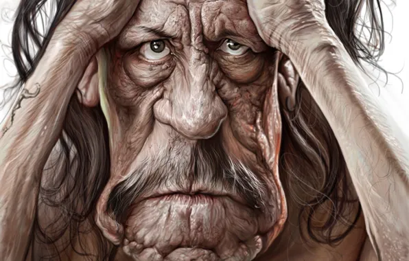 Eyes, Danny Trejo, face, wrinkles